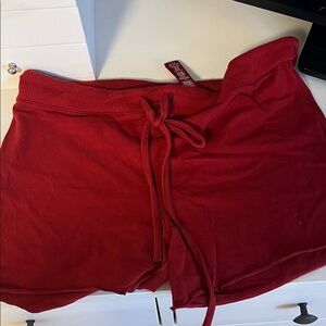 SKIMS Red Cotton Lounge Shorts Elastic Waist